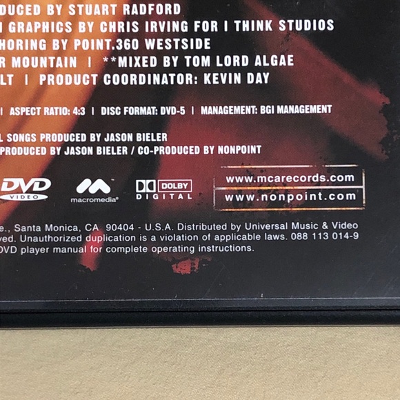 Nonpoint Accompaniment (DVD, 2002) MCA Music Videos Your Signs Endure What a Day - Picture 5 of 8